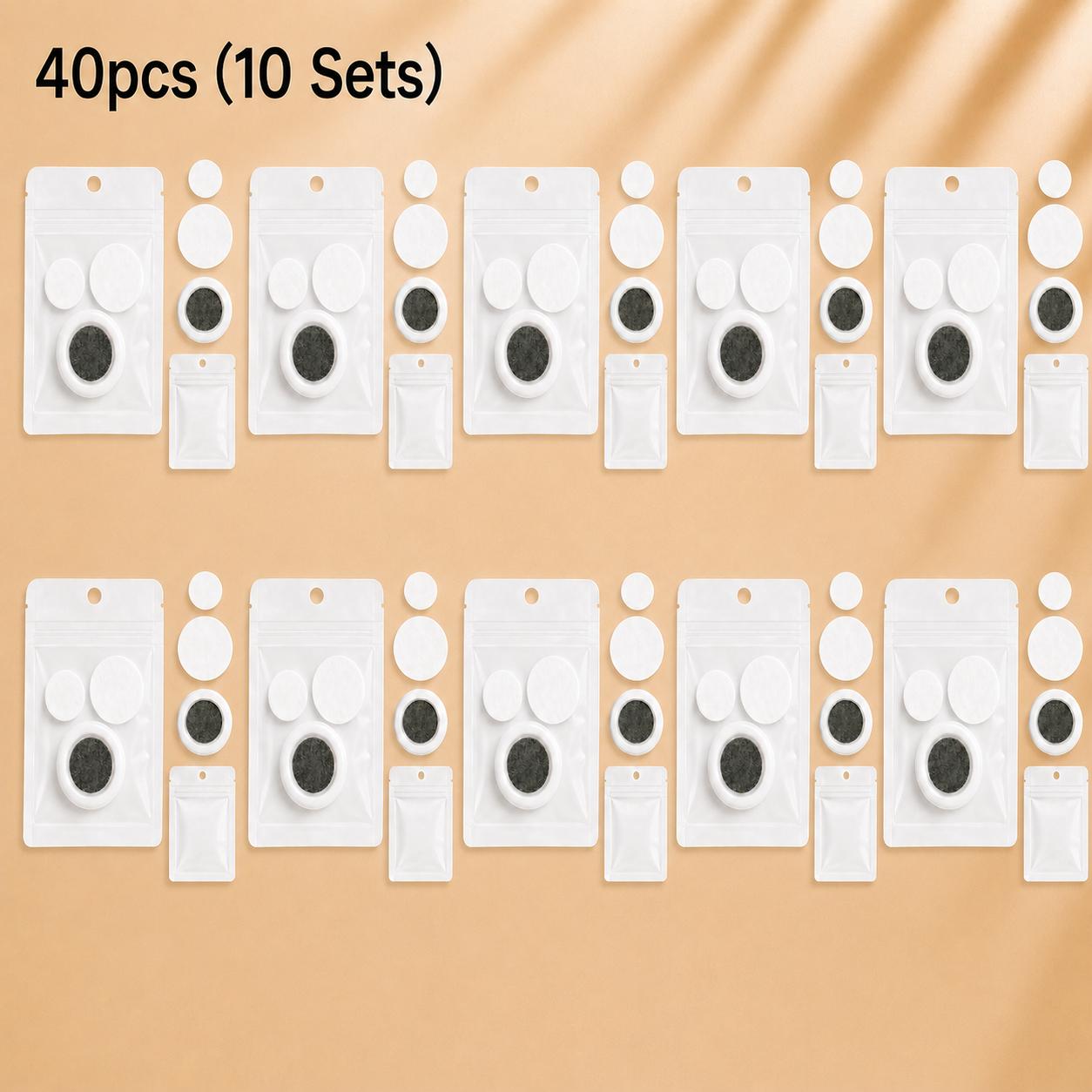 Image of 40pcs (10 Sets) Magnetic Remote Control Holders, No-drill Adhesive Wall Mounts For Remotes, Temperature Controllers & Switches