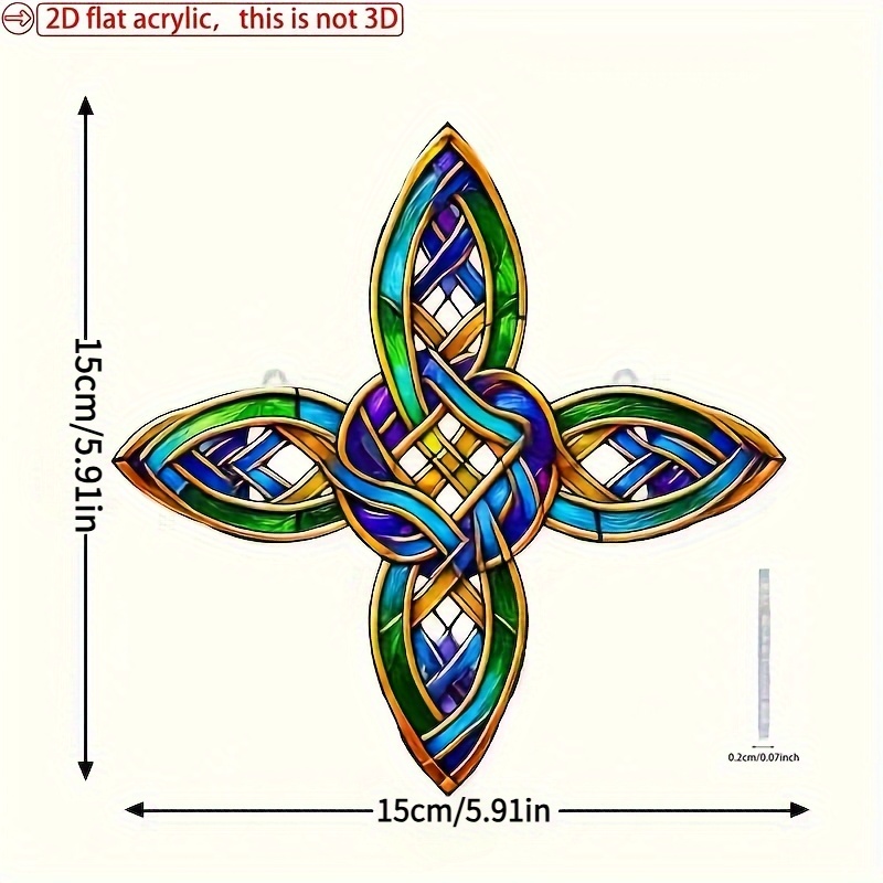 TEMU Attrape-soleil de jardin à suspendre au mur, nœud plat 2D - Bohème, convient comme cadeau pour femme, décoration de nœud irlandais avec panneau,