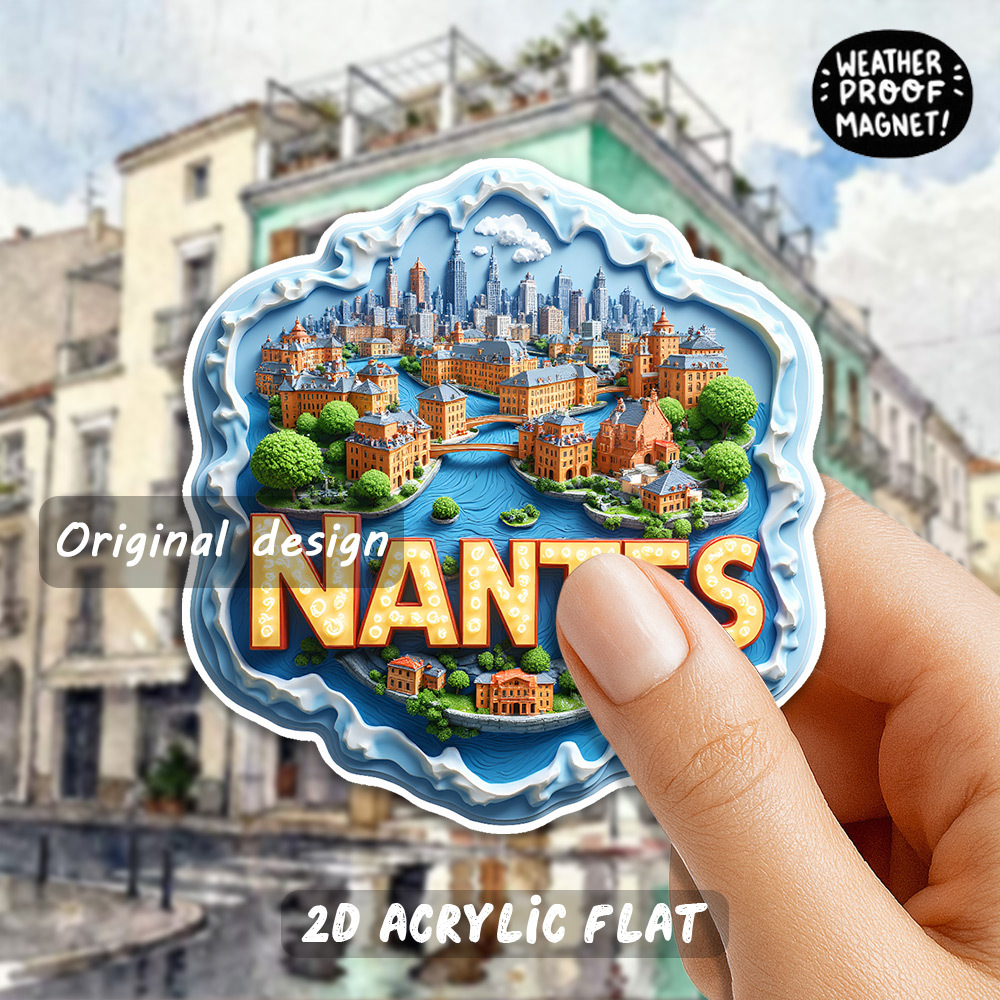 TEMU 1 Imán de Nevera Francia - Silueta con des Ducs de y Río - Recuerdo Acrílico para Amantes del Francesa, Francófilos, Regalos & Colecciones, 2D