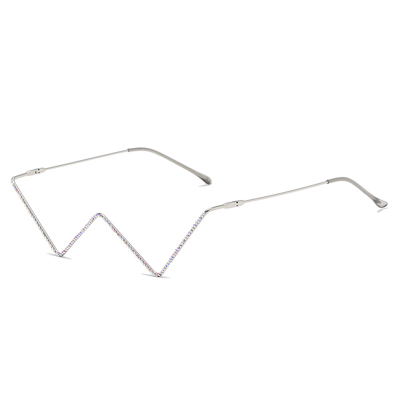 1pc Modern Stylish W-shaped Metal Frame With Non- Design Featuring A Decorative Triangular Eyeglass Stand
