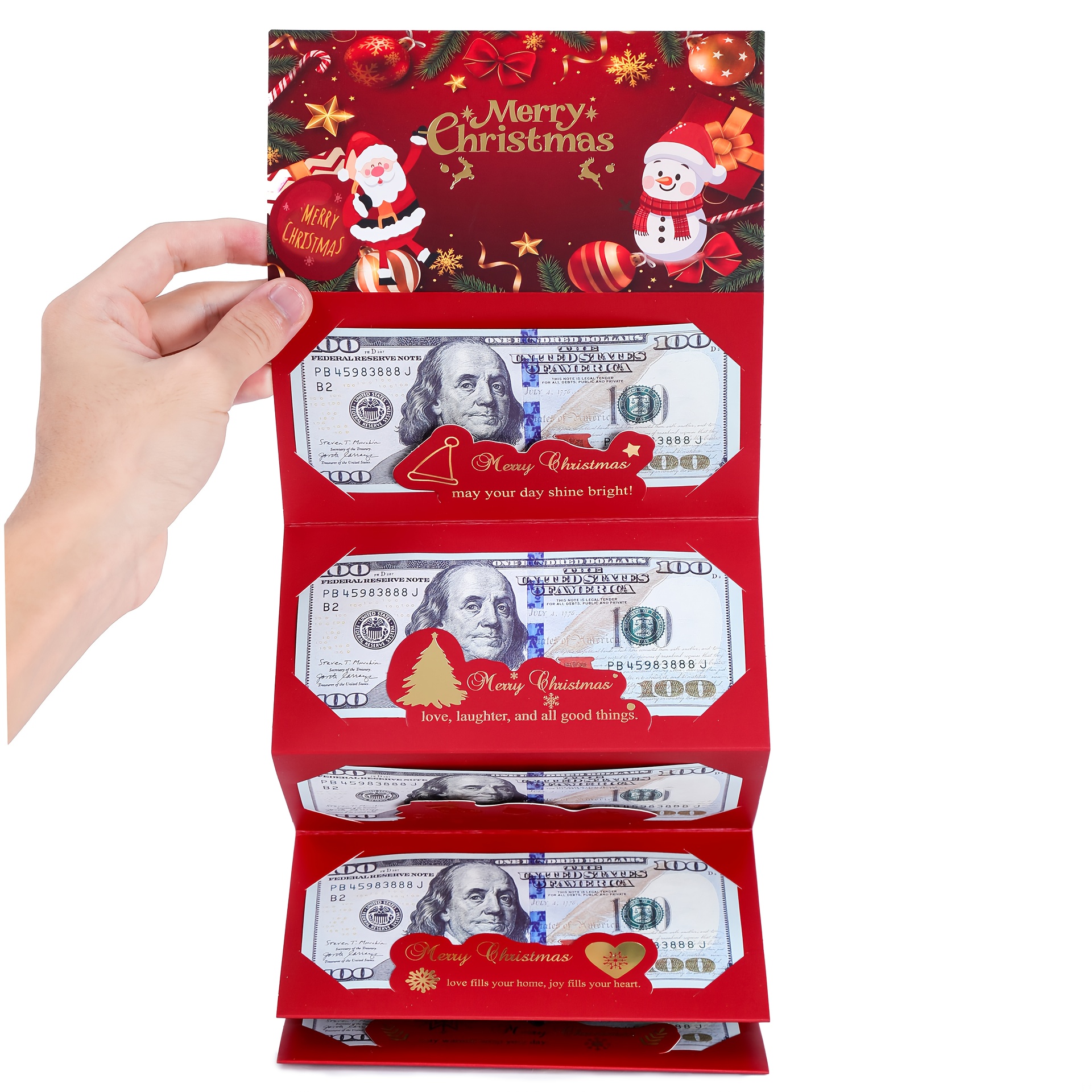 creative folding red envelope with santa claus card slot christmas new year gift bag suitable for parties and decorations christmas gift box small gift box gift box packaging lidded gift box holiday gift packaging Product details 5