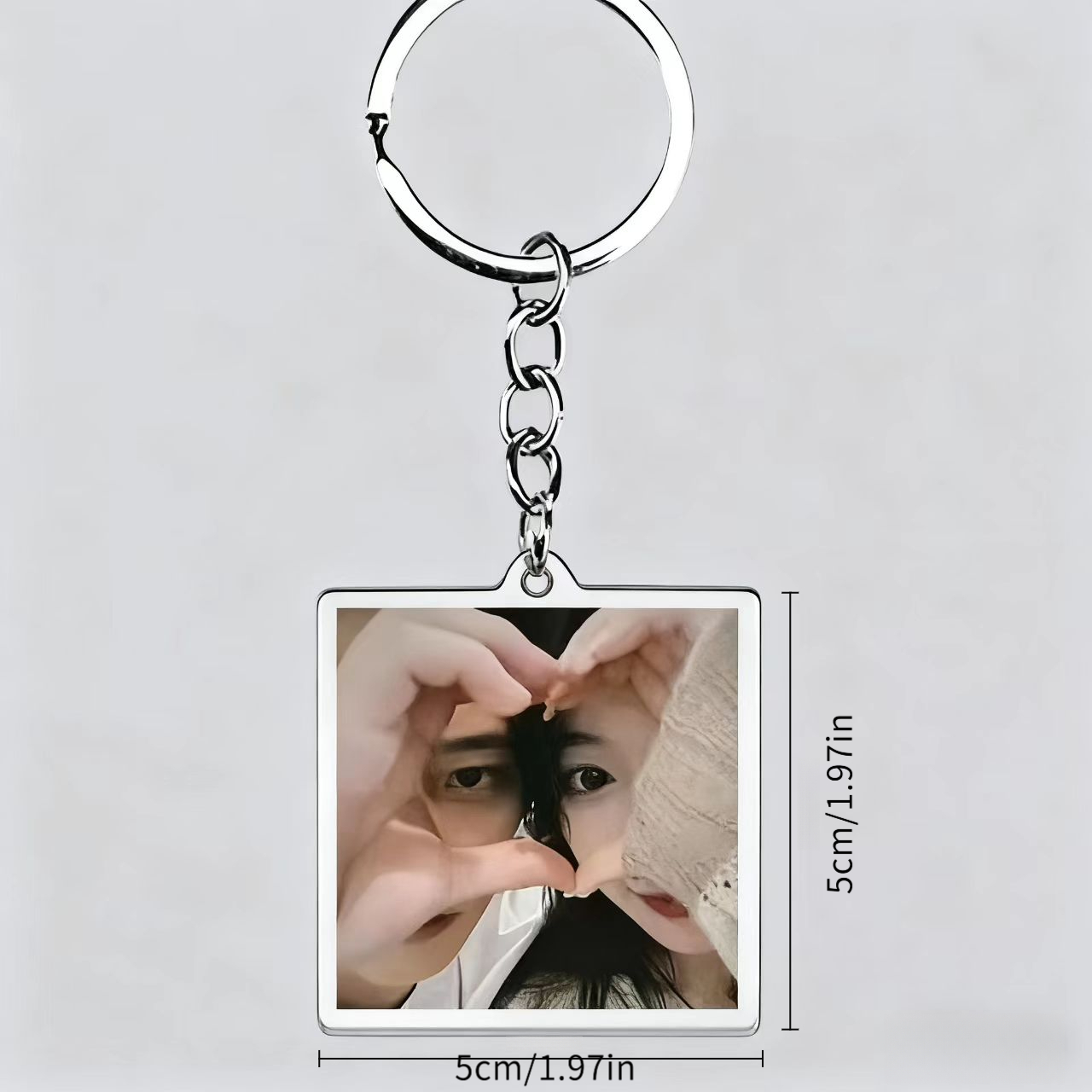 TEMU Custom Acrylic Keychain, Supports Personalized Photos/text - Self- And Logo/photo Display, Durable Glossy Surface, Compatible With Smartphones