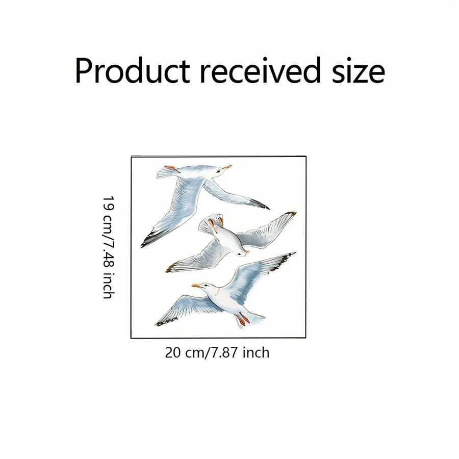 1pc Realistic Decorative Mediterranean Seagull Wall Sticker, Suitable For Bedroom, Living Room, And Study Decoration