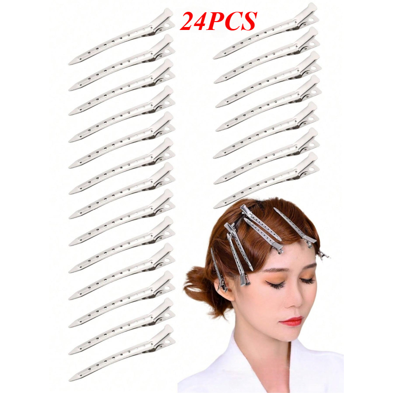 E-shop 24/39/60 Stück Haarspangen Set - Metall /Alligator/Roller Clips für Damen Styling, Haarverstärker in Salonqualität für dickes/gewelltes Haar,