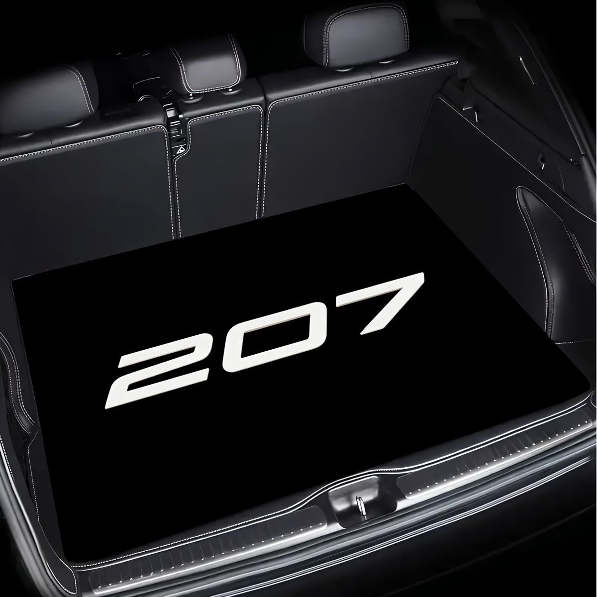 TEMU Tapis de coffre de voiture 1 pièce, imprimé lettre 207, ajustement universel, antidérapant, facile à nettoyer, tapis de sol de chargement