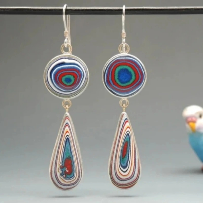 Women's Colorful Resin Teardrop Dangle Earrings, Handmade