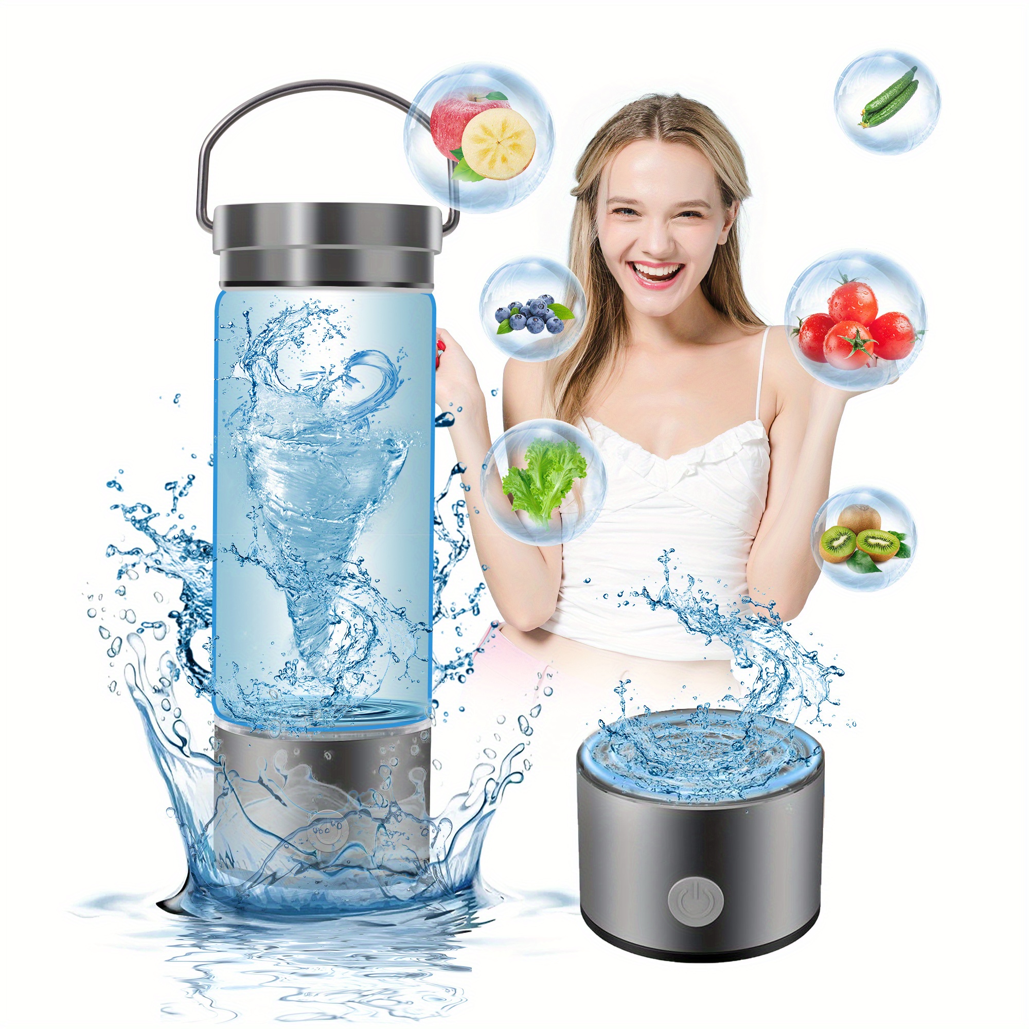 Vetro Borosilicato 420 Ml Bottiglia D'acqua Idrogenata, Generatore Di Acqua Idrogenata Da 420 Ml Una Tazza Di Acqua Ricca Di Idrogeno In Tre Minuti Adatta Per Sport Viaggi E Regali 84320562 Acqua