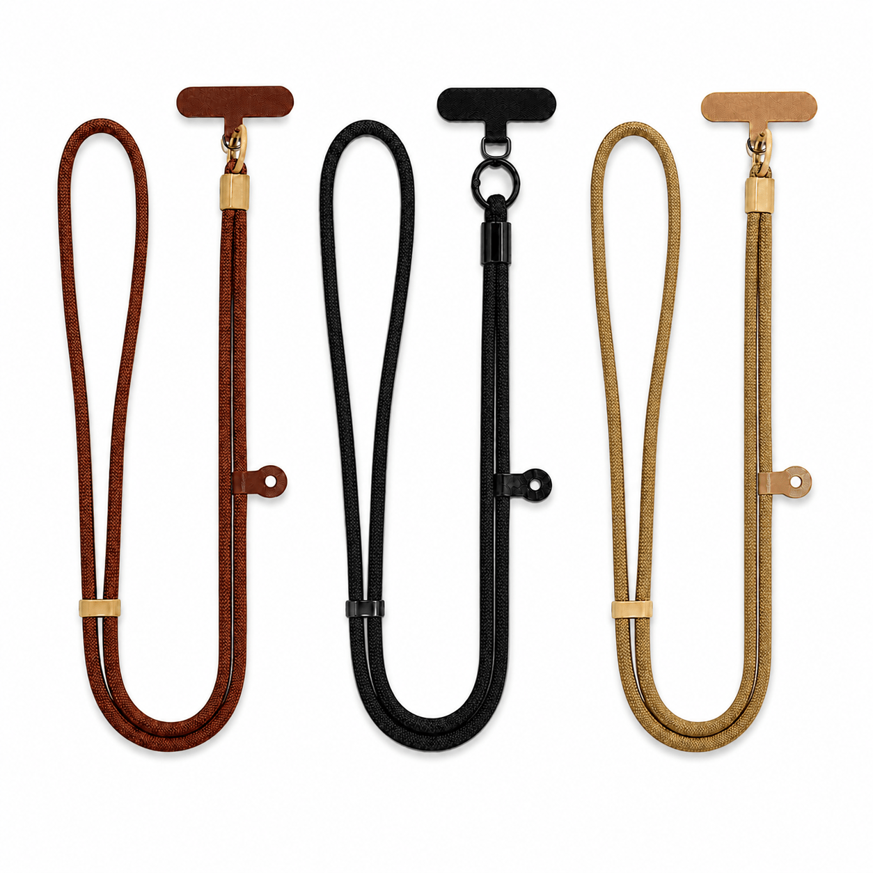 TEMU Juego de 3 cordones gruesos multicolores para teléfono, unisex, ajustables para bandolera/cuello, gancho multifuncional deslizante lateral para