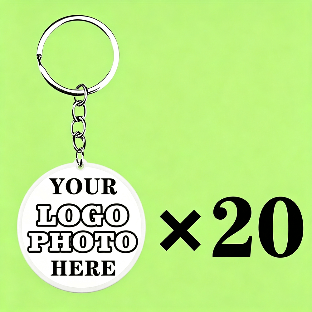 TEMU 2d Flat, Personalized Photo Acrylic Keychain - Your Own Image, Logo - Round/square/heart/custom Shape Pendant - Bulk 2d Flat Photo Keychain - 2d