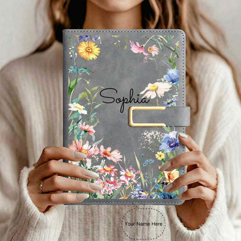 custom name a5 notebook personalized text softcover 200 pages pen loop and bookmark 2d flat effect   personalised customizable customalized birthday gift personality customized journa 2d flat