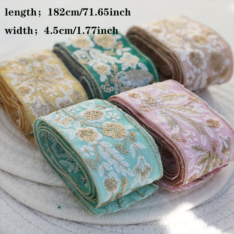 Golden Thread Lace Ethnic Style Embroidery Ribbon
