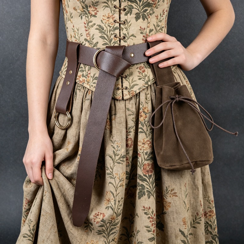TEMU 3pcs Vintage Renaissance Comic Convention Cosplay Outfit Women's Accessory Set, Medieval Pu Belt Pouch Skirt Clip Set, Suitable For Outdoor