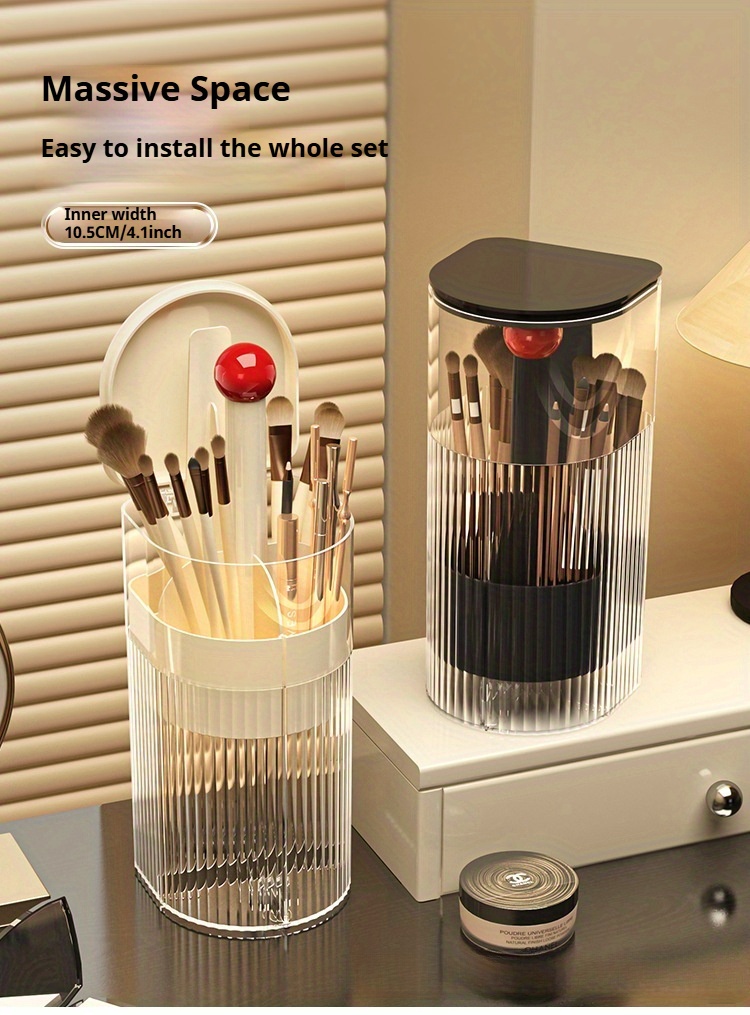 1pc makeup brush storage tube push to dust high end dressing table eyebrow   brush rack automatic lifting brush bucket Product details 8