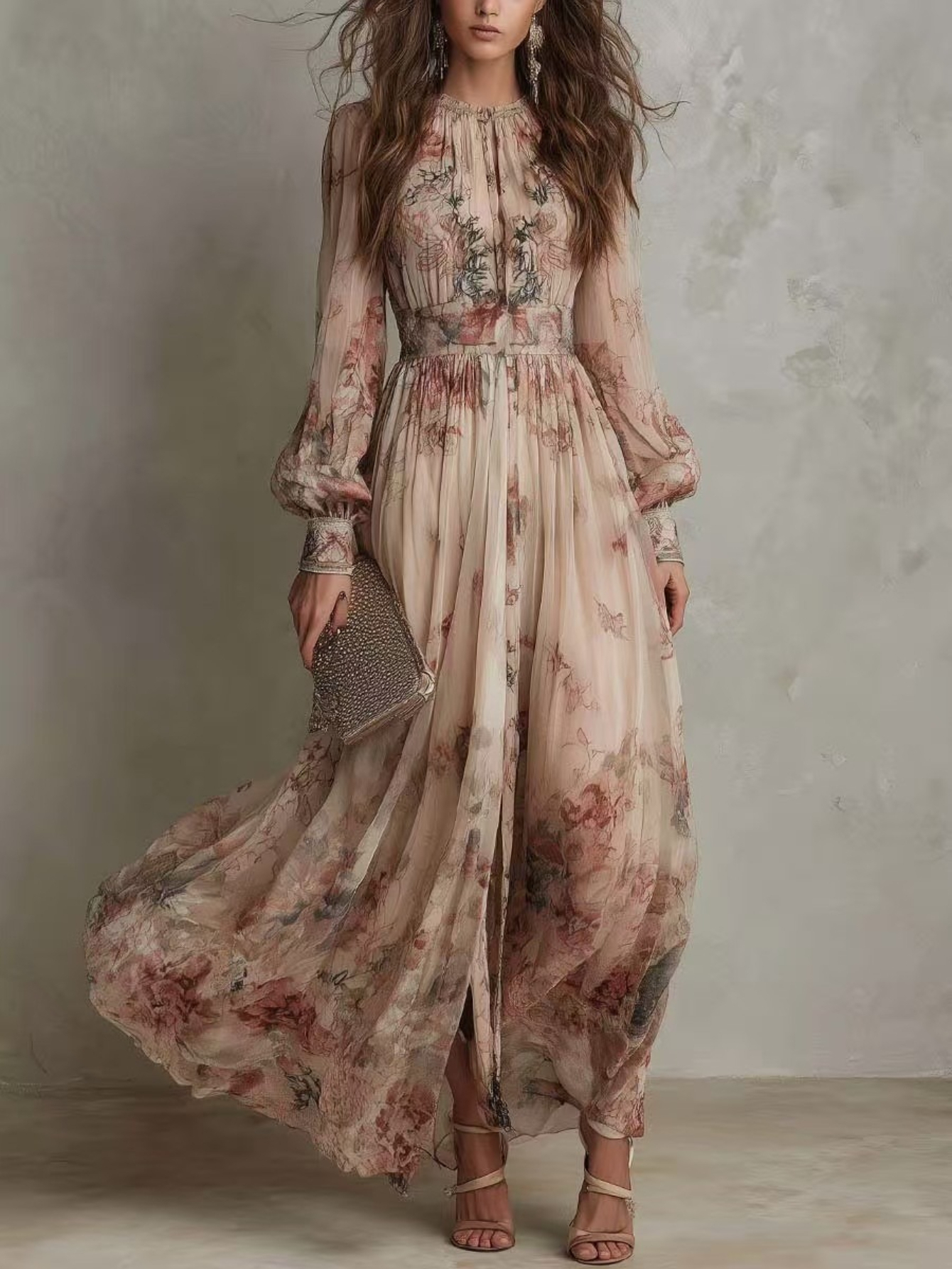 womens midi dress long sleeve sold on Temu United States