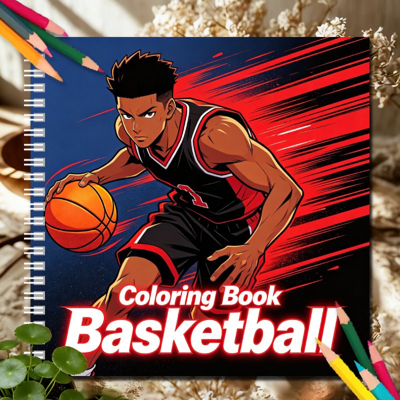 TEMU Libro de colorear para adultos de baloncesto Yao: Páginas para colorear con temática deportiva para aliviar el estrés, de de en medio de ocupada