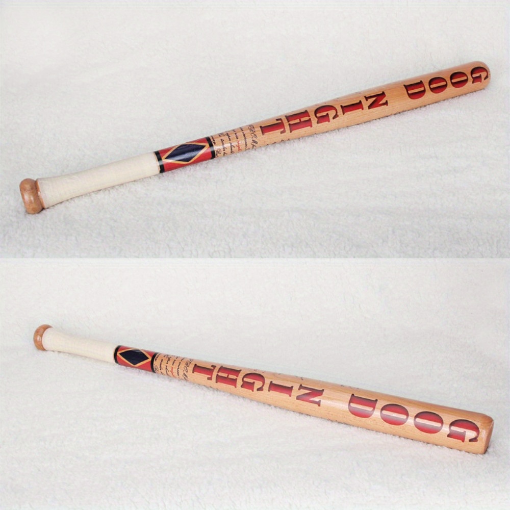 Image of 32-inch Wooden Baseball Bat For Beginners & - Composite Wood Design With Accents, Perfect For Softballs, Halloween Cosplay, And Outdoor Play, Softball Bat, Design, Durable Construction