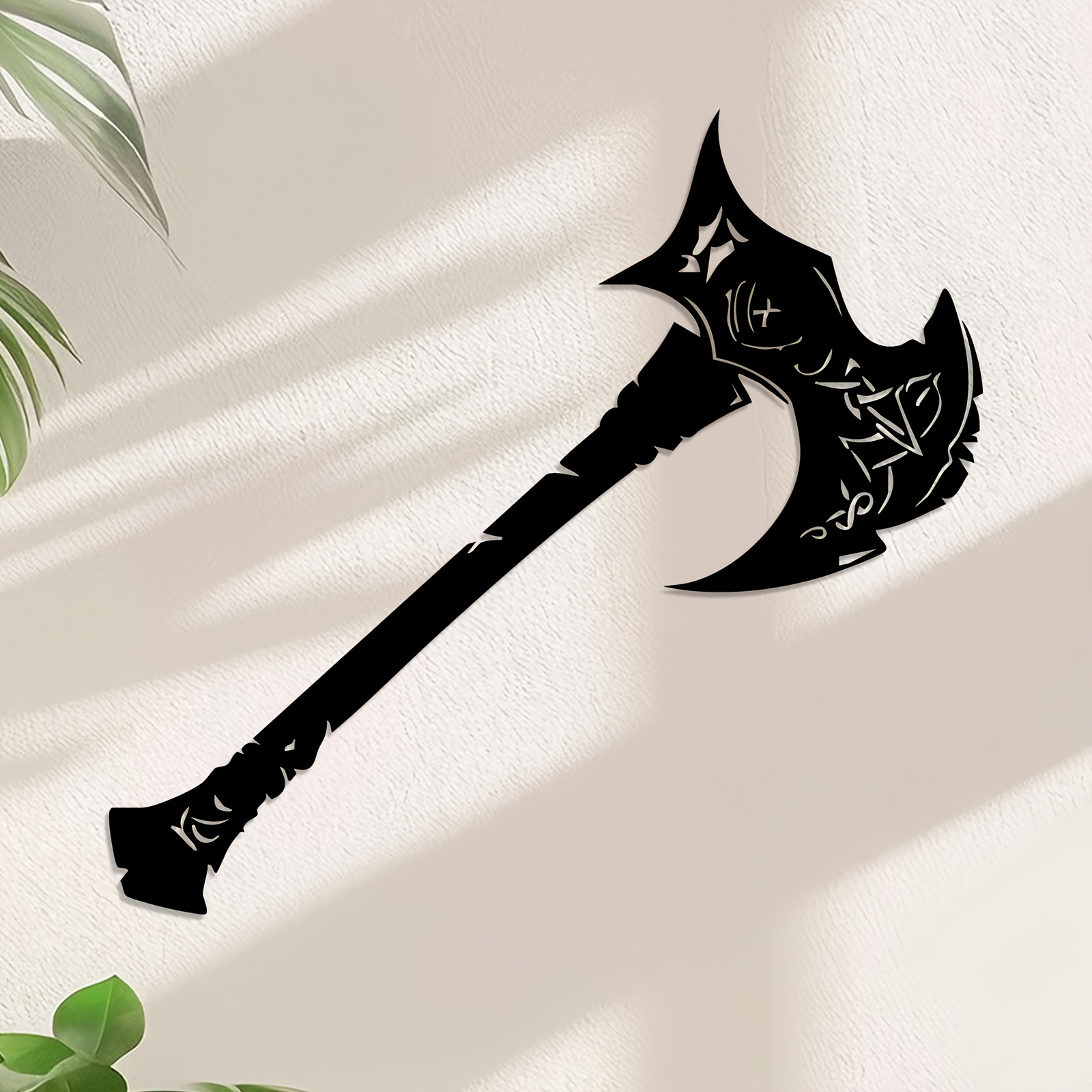 TEMU [2d Flat] 1pc Warrior Axe And Arrow Acrylic Wall Art Wall Sculpture, Warrior Axe And Arrow Statue Mural, Home Acrylic Wall Decoration, Suitable