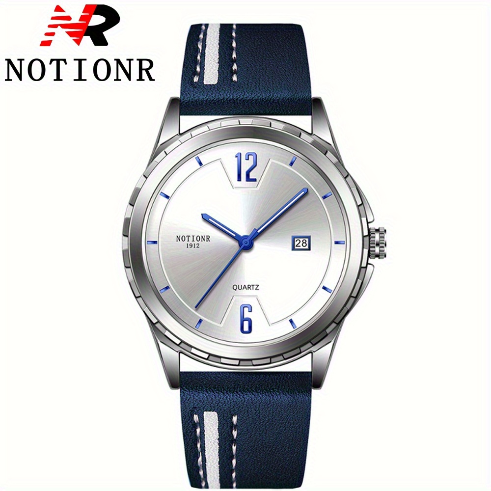 TEMU [ Quartz Watches For Men] Men Watches, Casual Business Mens Watches, Leather Strap Date Quartz Men's Watches, Suitable For Daily Wear, For Gifts