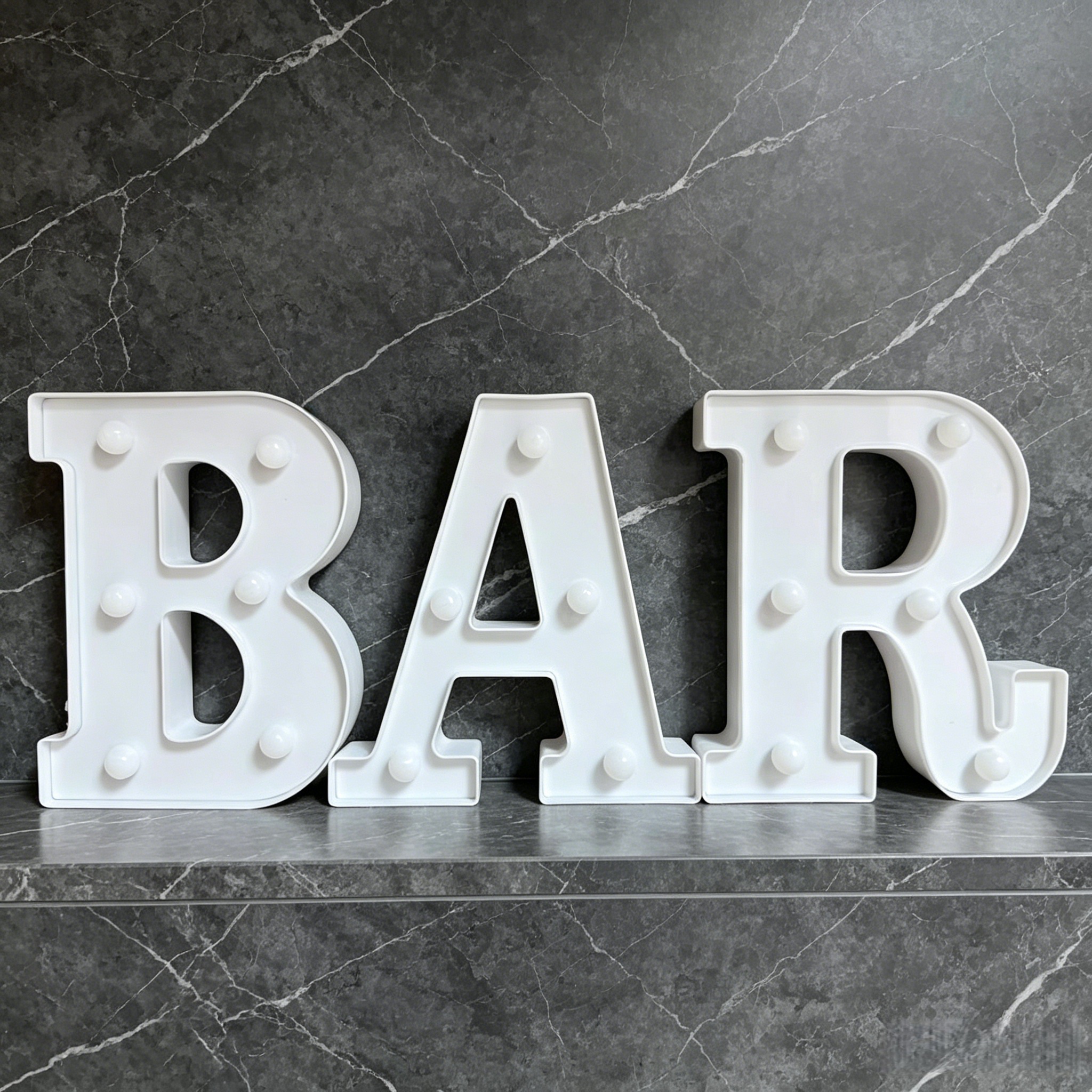 Image of Bar Letter Lights Led Marquee Sign Light Up Alphabet Lamp For Home Bar Pub Party Wedding Decor Battery Operated