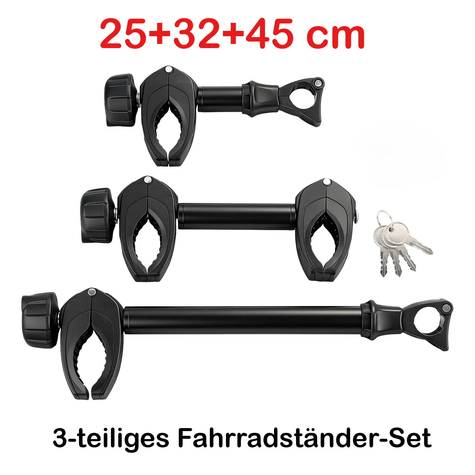 TEMU Ensemble de support de cadre de vélo 3 pièces 25+32+, noir, boulons en U de 25 à 30 mm, diamètre du cadre de 30 à 60 mm, support de vélo