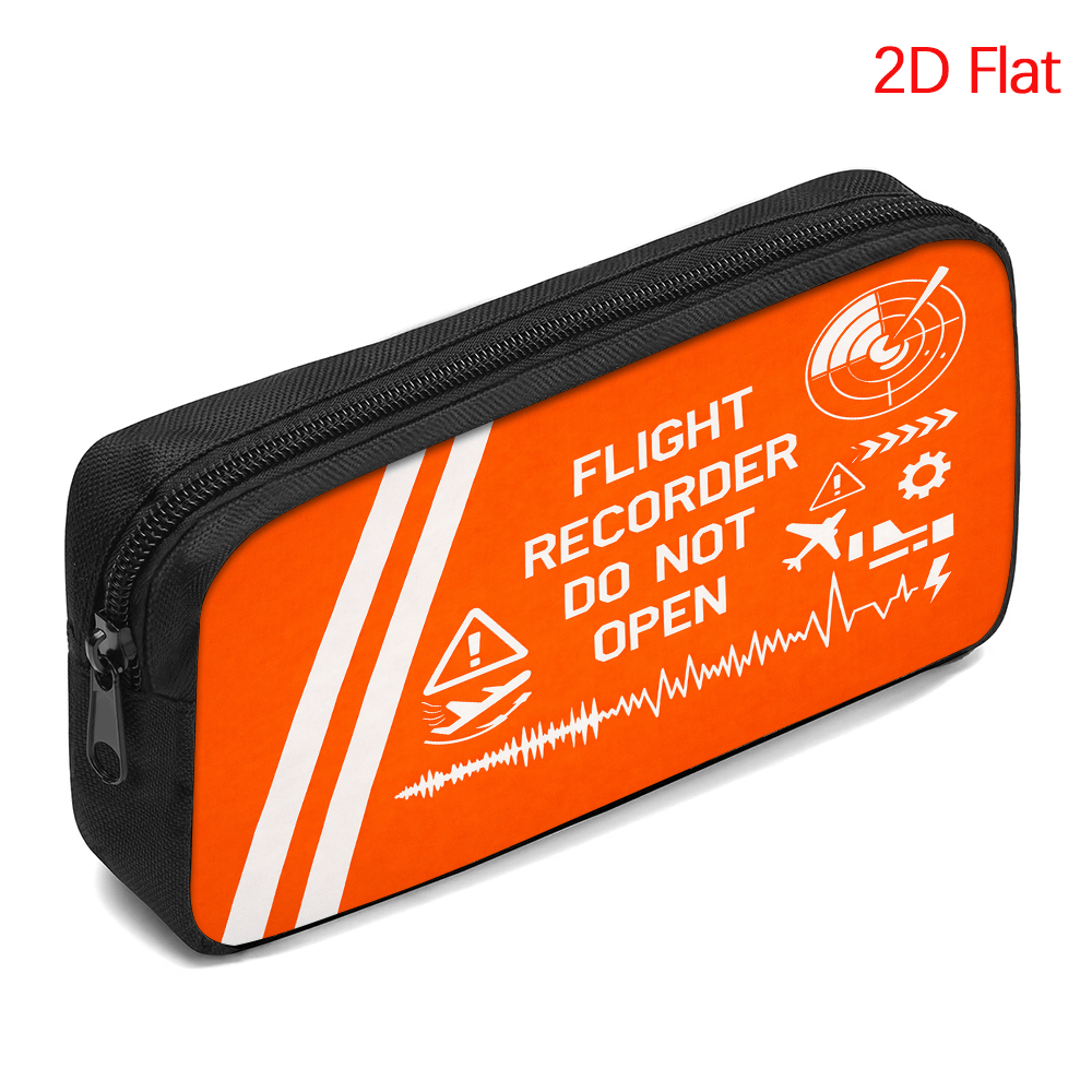 TEMU 1pc Pencil Case 2d Flat Printed Flight Recorder Do Not Aviation Radar Waveform Pen Bag Office Supplies , Student Share /study Motivation