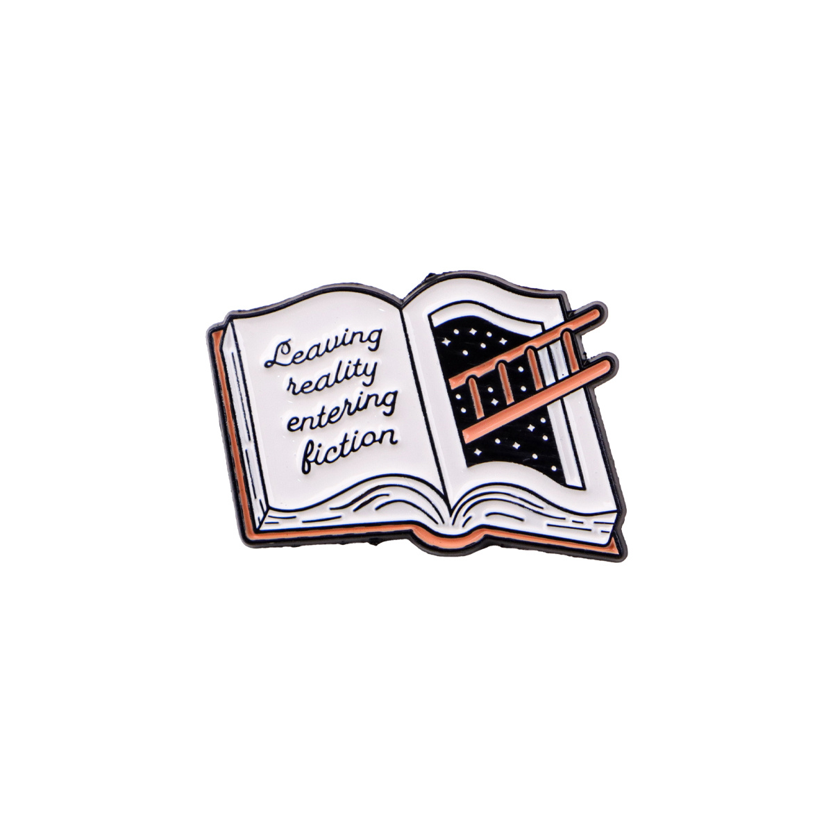 1pc Leaving Reality Entering Fiction Brooches Backpack Badge Book Lapel Pins For Backpacks Accessories Gift Briefcase Badges Pin