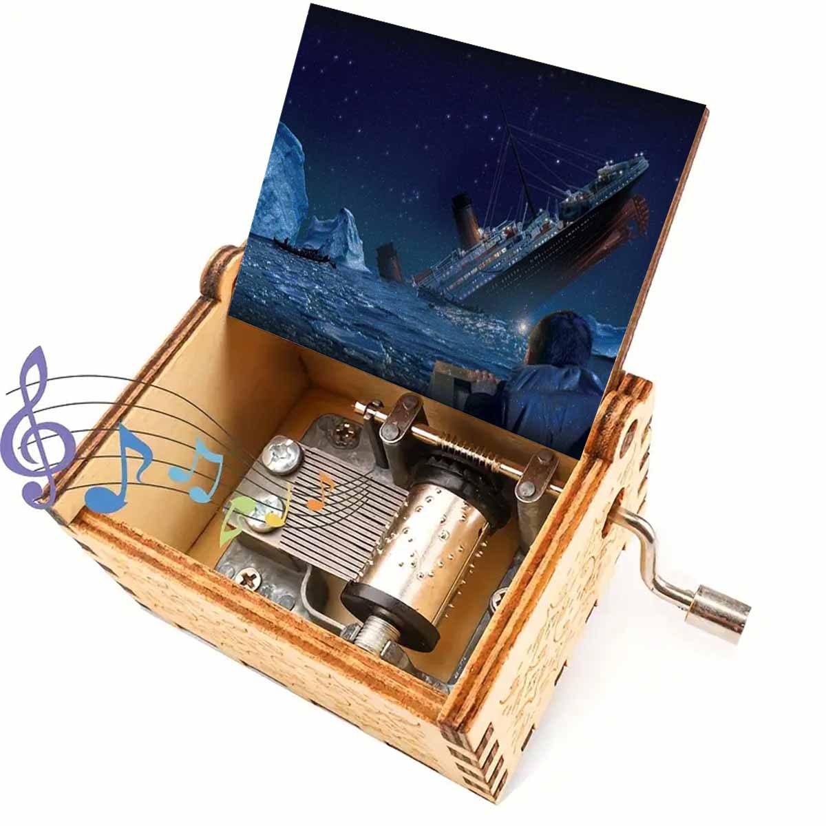TEMU A Shipwreck Design Wooden Music Box, From High-quality Wood, A Sound That Stories . It Makes A For , , And On Birthdays, Holidays, And
