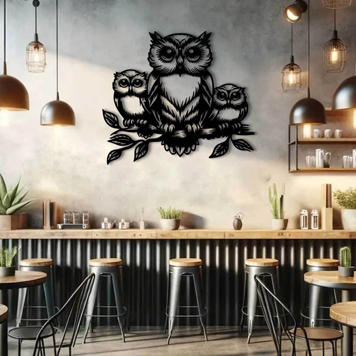 

Metal Owl - 1pc Decorative Iron Owl Wall Art For Garden, Patio, Living Room, Balcony - Outdoor Garden Patio Decorative Fence Decoration, Indoor Home Wall Decor, No Electricity Required