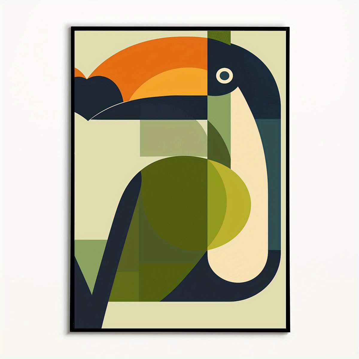 TEMU 2d Flat, 2d Flat, 1pc 2d Flat Geometric Artwork Abstract Style, Unframed Canvas Print Ideal For Decorating Living Rooms, Bedrooms, Kitchens,