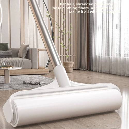 1pc long handle sticker extended telescopic sticker brush clothing roller brush replacement paper sticker dust paper mop household dust removal roller household cleaning cleaning supplies pet cleaning supplies