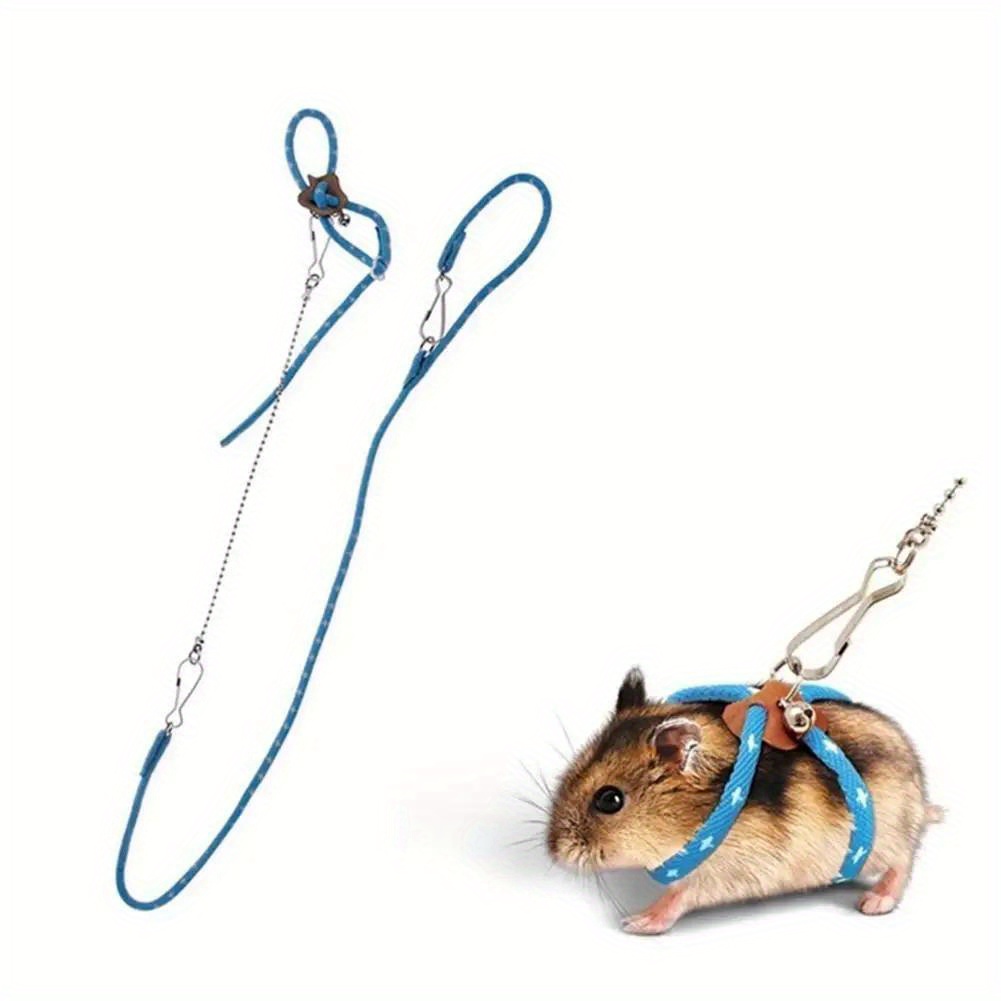 TEMU 1pc Hamster Leash Small Pet Harness Bite-proof Rat Leash Rat Outdoor Walking Harness Suitable For Outdoor Use