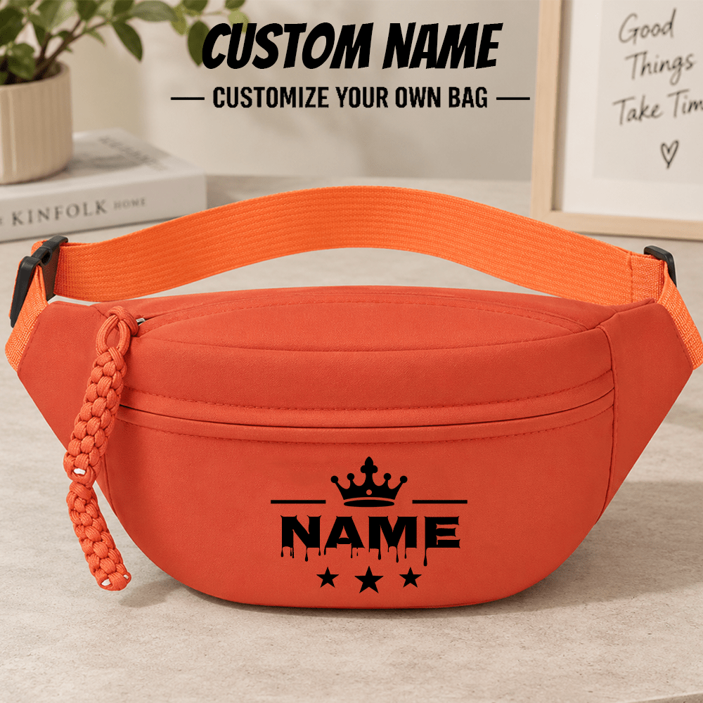TEMU Fashionable And Casual Waist Bag, Personalized Custom Name-printed Pattern Waist Pack, Unisex Large-capacity Crossbody Chest Bag, Adjustable