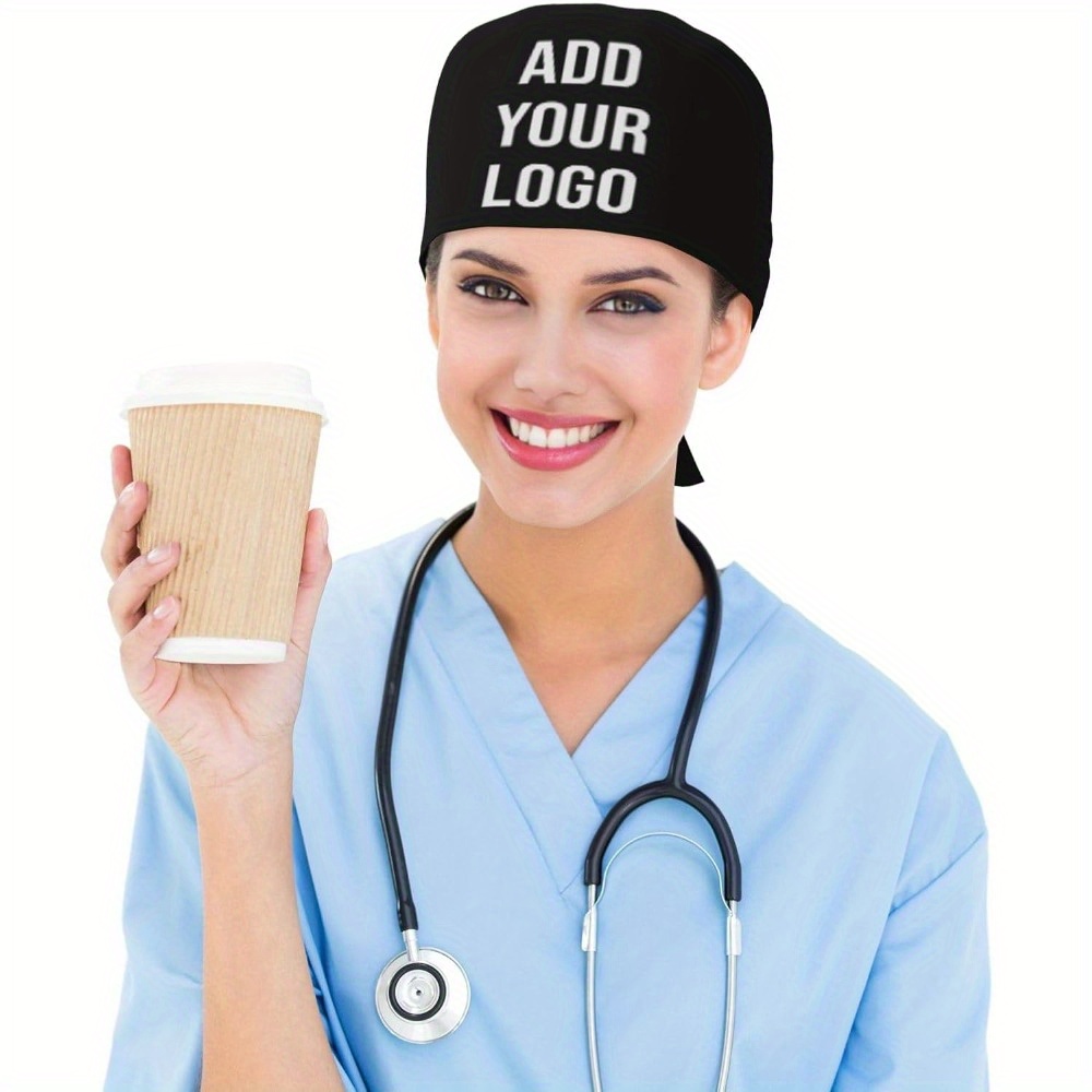 TEMU Bonnets de Nettoyage Personnalisables - Photos/Texes/Logos Personnalisés pour Infirmières et Chefs, Chapeaux de Travail Confortables et Durables
