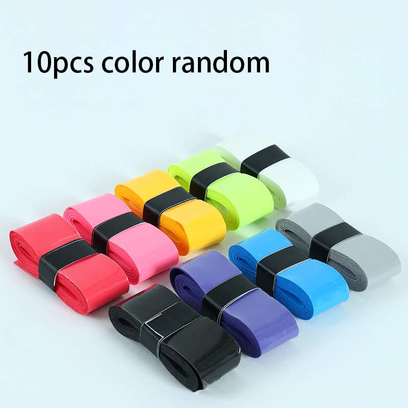 TEMU 10pcs Random Color Laminated Adhesive Feather Ball Tennis Racket Grip Tape, Fishing Rod Sweat-absorbent Anti-slip Straps, Outdoor Tennis And