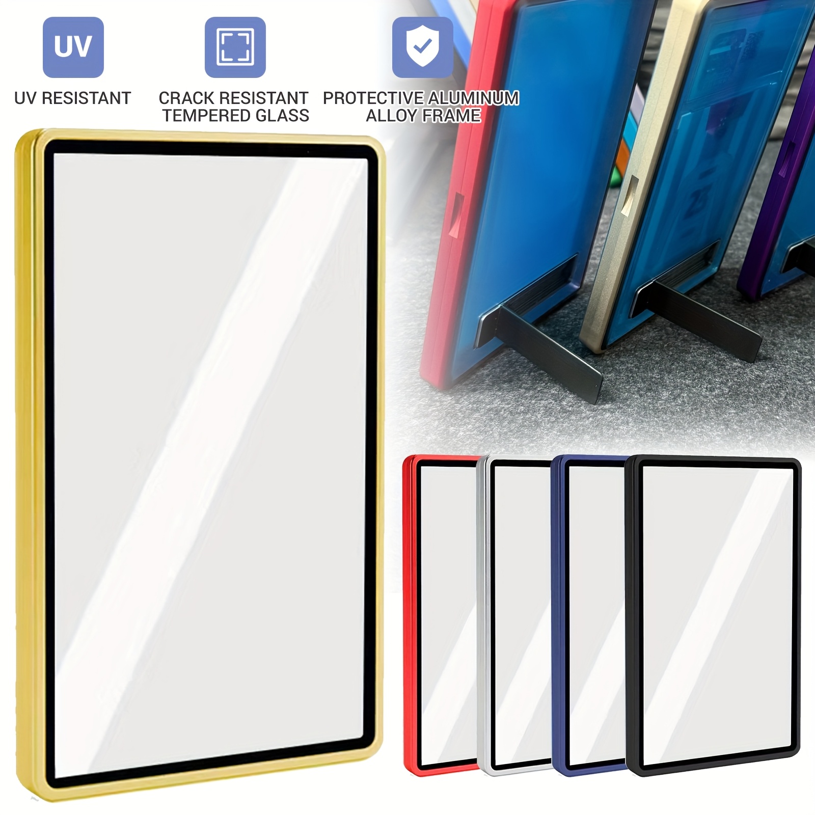 PSA Graded Card Storage Box with Integrated Display Stand And Back Support- Made of Durable Aluminum Alloy And Tempered Glass, UV Resistant, Designed for Stacking And Storing Cards And Signatures