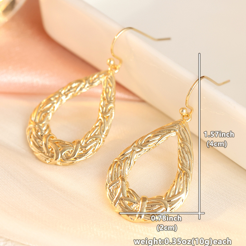 Women's Retro Bohemian Hollow Woven Twisted Earrings
