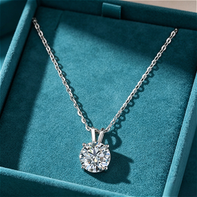 925 Silver Morganite Classic 4-Claw Necklace — Gift for Girls