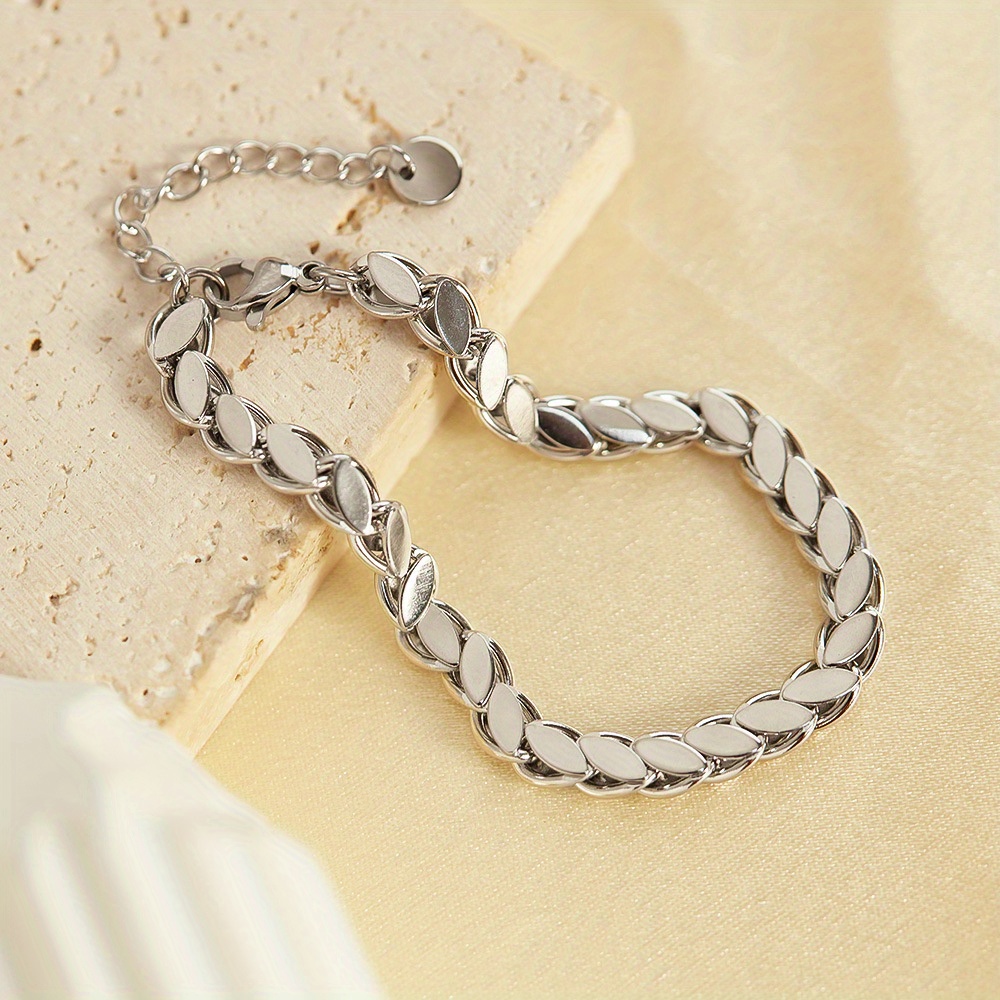 unisex titanium steel link chain bracelet hip hop gothic style daily gift occasion   versatile gold plated jewelry details 7