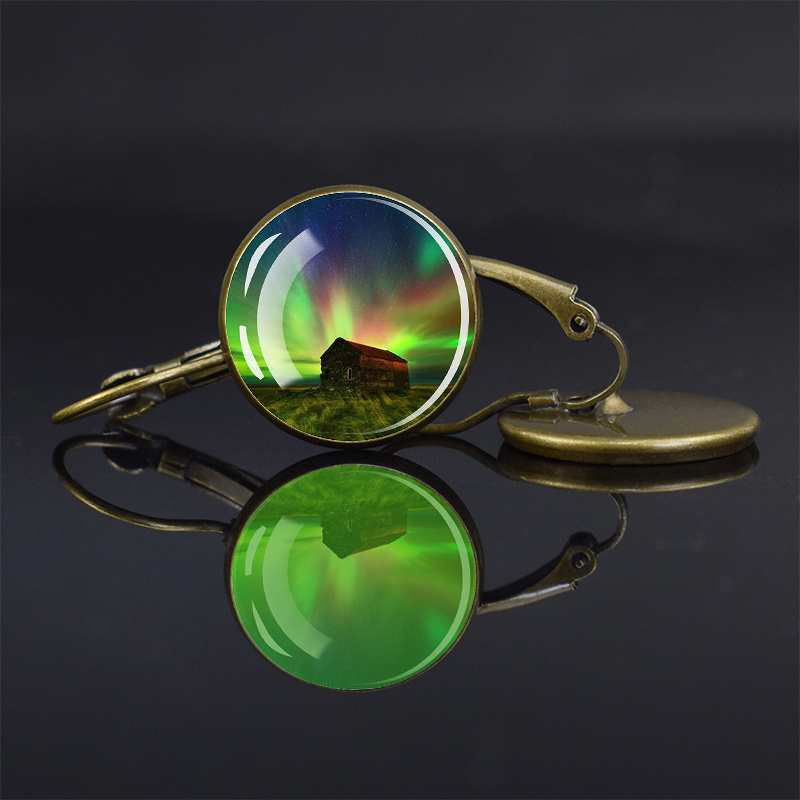Luminous Northern Lights Romantic Bronze Earrings, Gift for Her