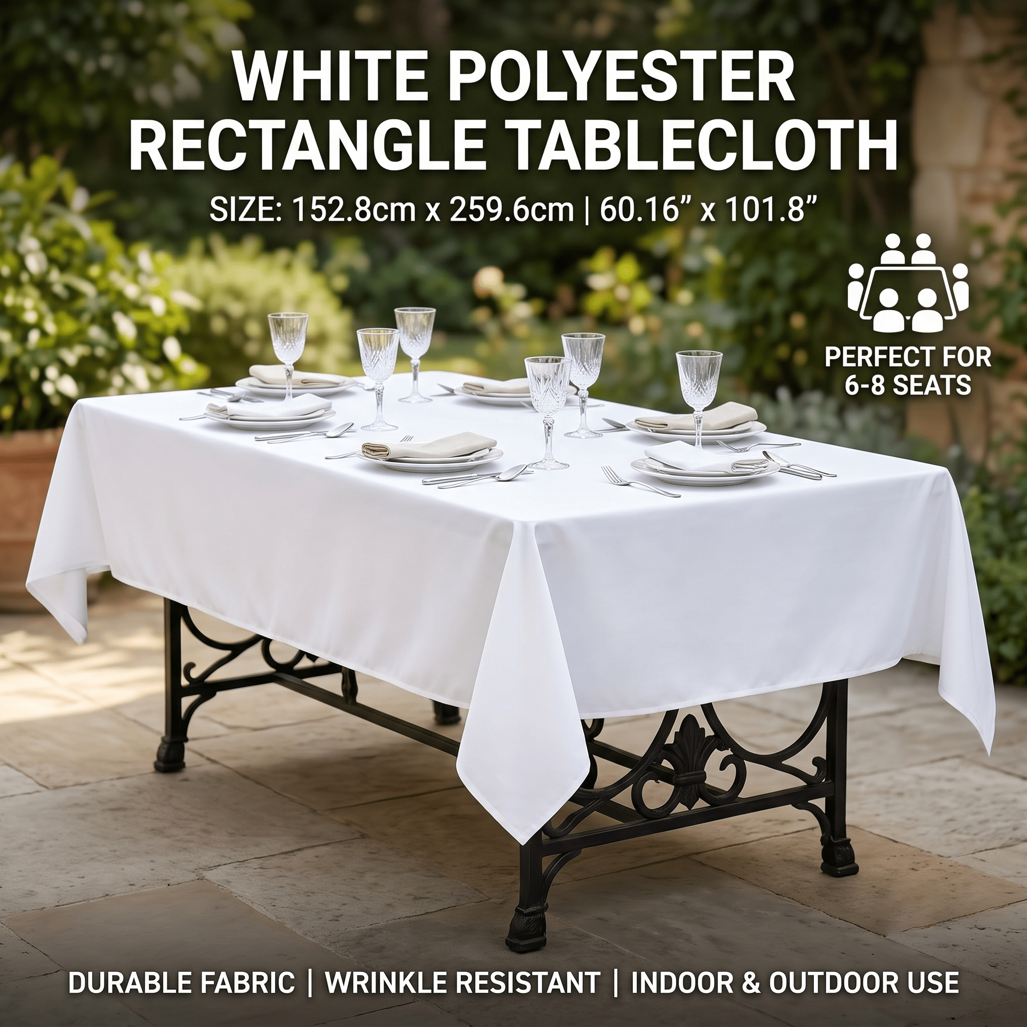 TEMU White Tabletop Decorative Party Tablecloth, Made Of High-quality And, Ideal For Large Gatherings Such As Weddings, Children's Birthdays, Beach