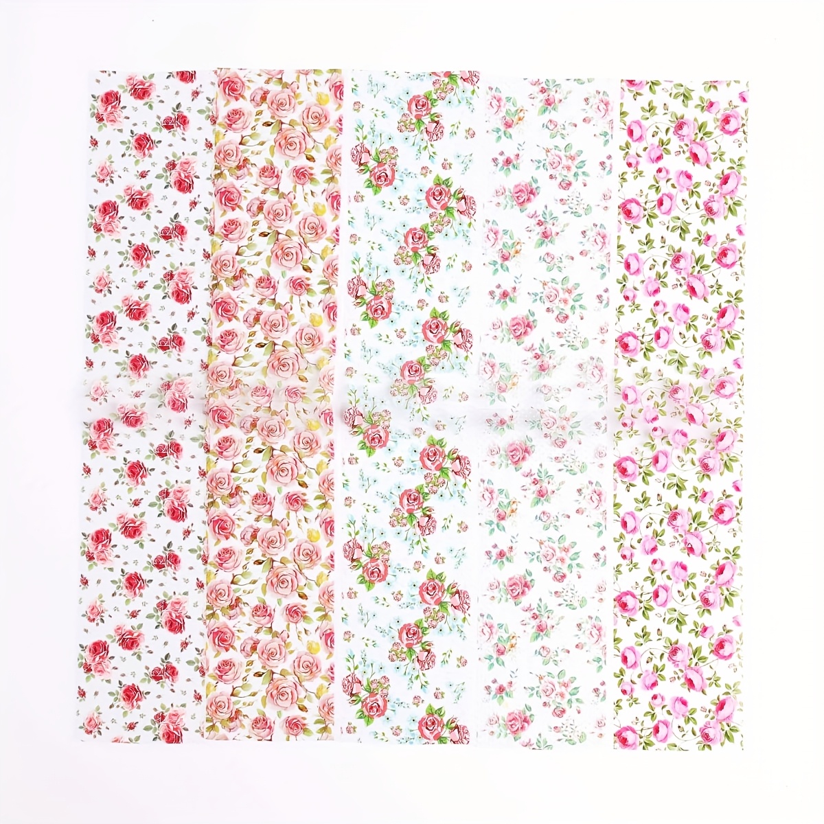 10pcs Pack Rose Flower Nail Foil Transfer Stickers