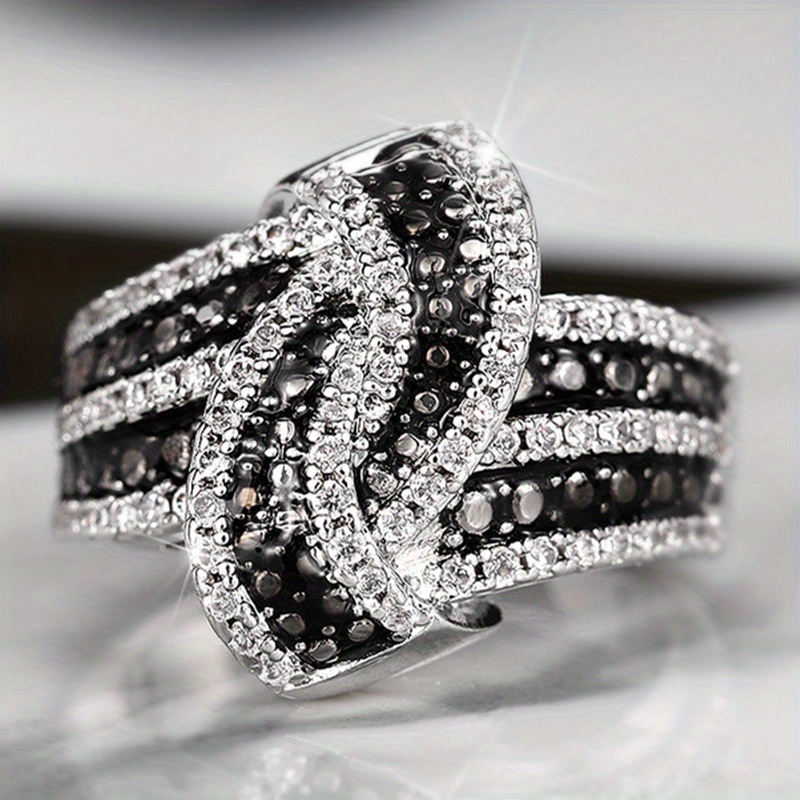 E-shop modischer einzigartiger Damenring, eleganter luxuriöser Ring mit eingelegtem synthetischem Zirkonia, vielseitiger langlebiger Schmuck für