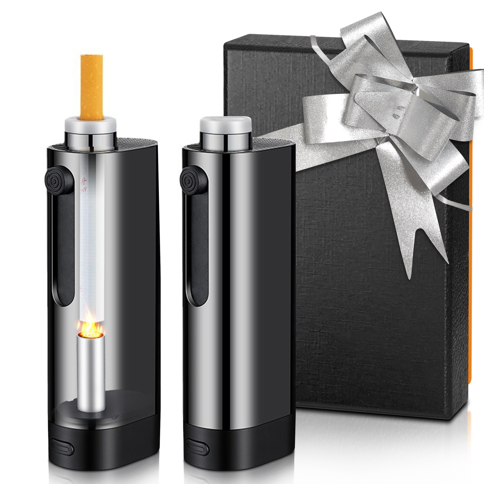 Smokeless Portable Car Ashtray with Built-in Lighter - Ash-Proof Design,  Drop Protection, ABS & Metal Construction, Fits 3 Cigarette Sizes, Compact  Oval Shape for Car & Indoor Use