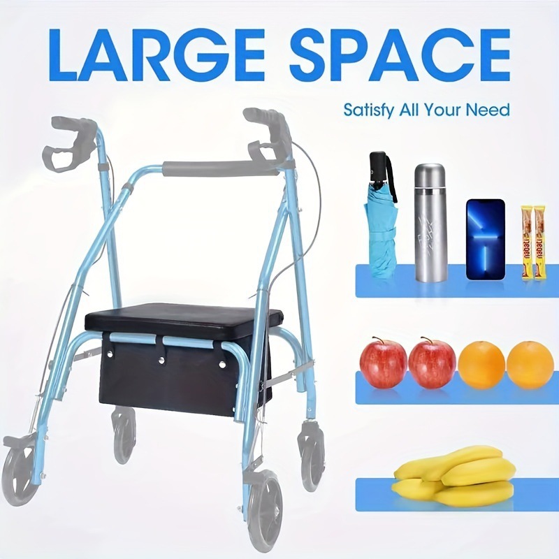 1 large rollator walker basket four wheel rollator walker basket under seat roller bag reusable basket suitable for women men and the elderly Product details 7
