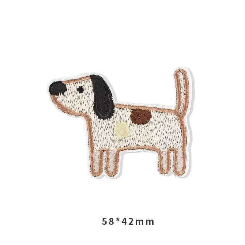 TEMU 1pc Cute Long Strip Puppy Self-adhesive Embroidery Patch, Cartoon Anime Diy Embroidery Handicraft Accessory, Apparel Decorative Accessory Supply