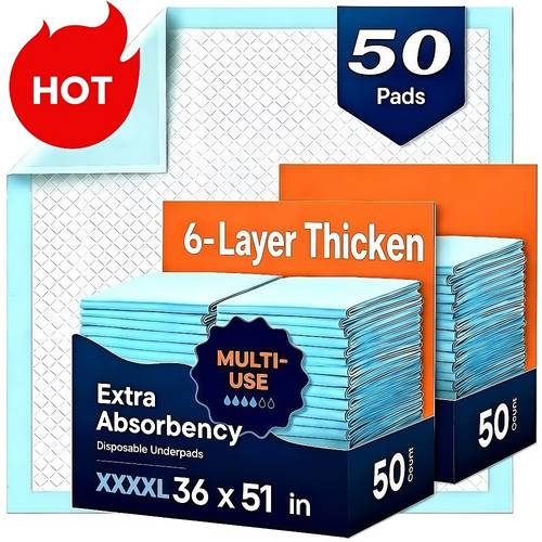 item picture 36 51inch xxxxl extra large thickened disposable pad 50pcs absorbent and leak proof mattress suitable for seniors postpartum care and pets