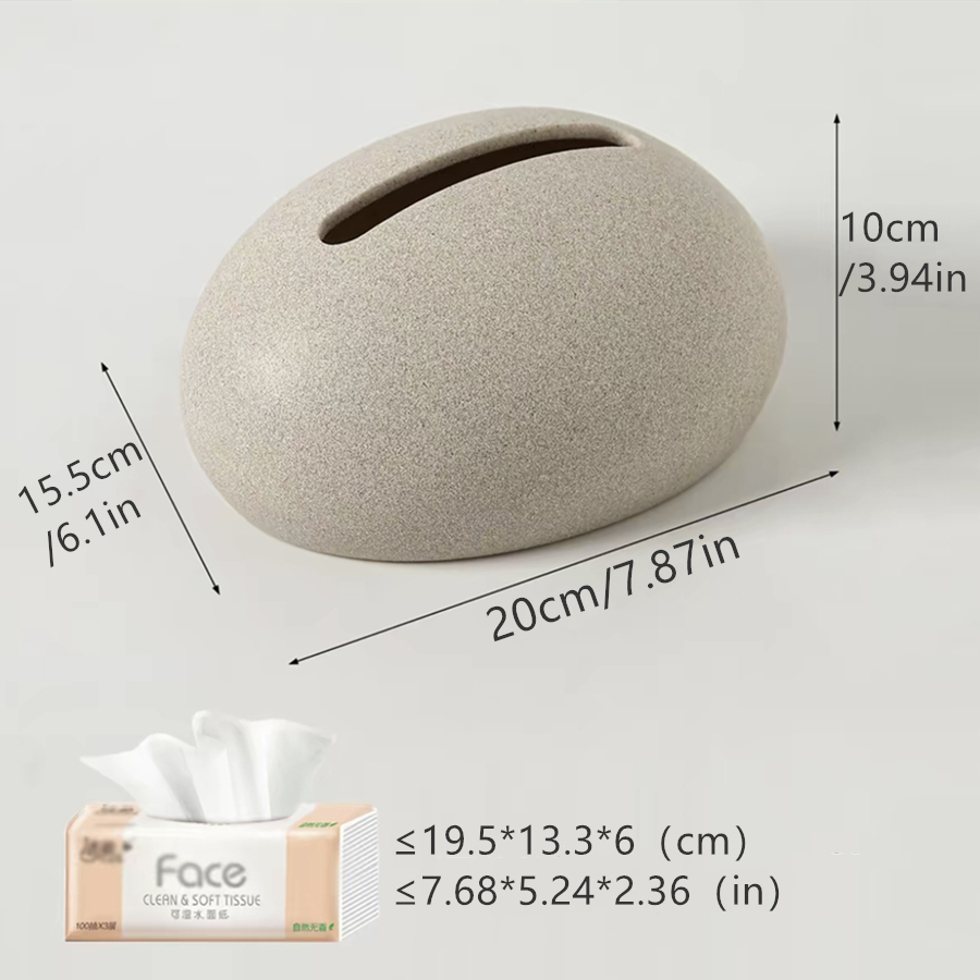 1pc Resin Tissue Box Tissue Box Holder Tissue Box Cover Napkin Holder Paper Towel Holder Tissue Box Organizer Bathroom Accessories Imitation Stone Material Creative Home Decor Christmas Gifts/Halloween Gifts/Christmas Decorations