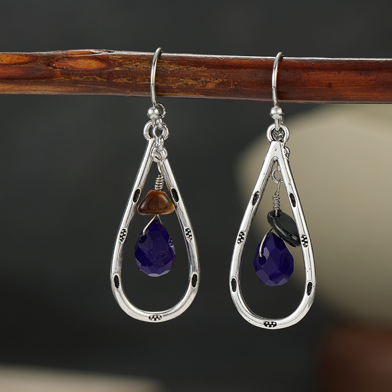 Women's Bohemian Vintage Water Droplet Pendant Earrings