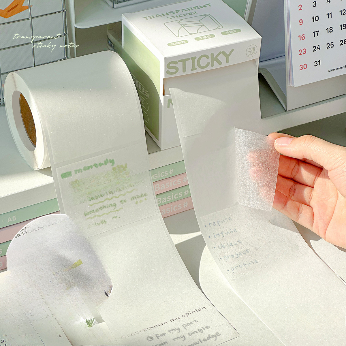 

150 Sheets Transparent Notes Pull-out Full Adhesive Correcting For Office, School Students