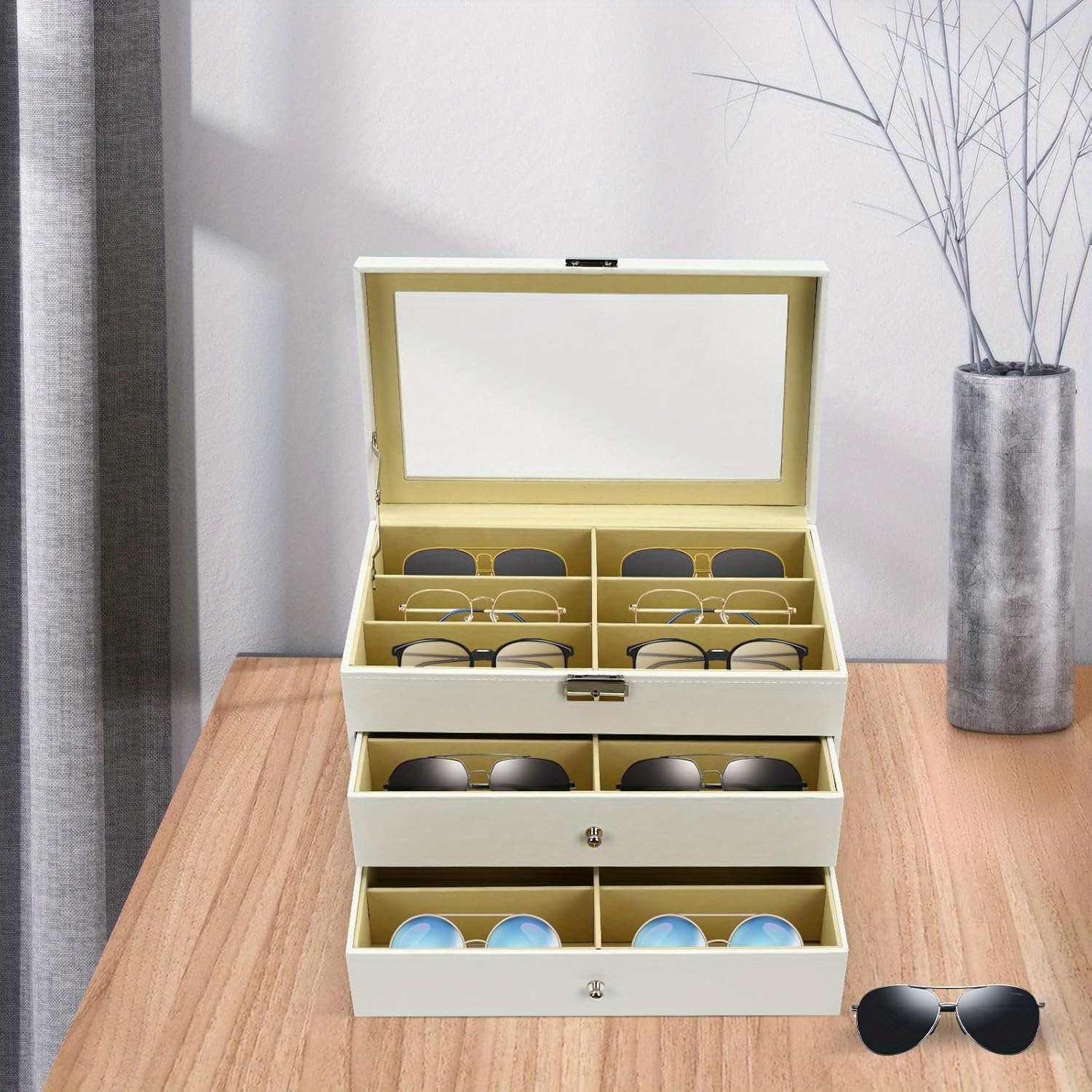 Glasses Box 18 Glasses Fashion Glasses Storage Box Pu